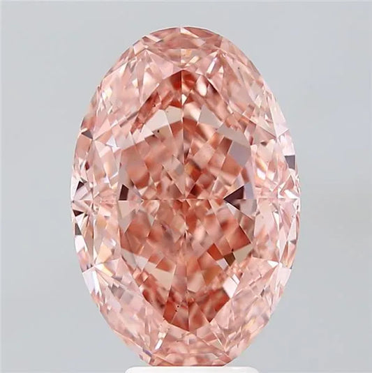 7.02ct Oval Lab Grown Diamond (Colour Fancy Vivid Pink, Clarity VS2, IGI Certified)
