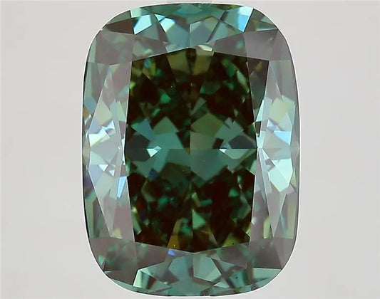 7.58ct Cushion modified Lab Grown Diamond (Colour Fancy Vivid Green, Clarity VS1, IGI Certified)