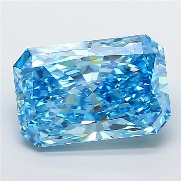 9.57ct Radiant Lab Grown Diamond (Colour Fancy Vivid Blue, Clarity VVS2, IGI Certified)