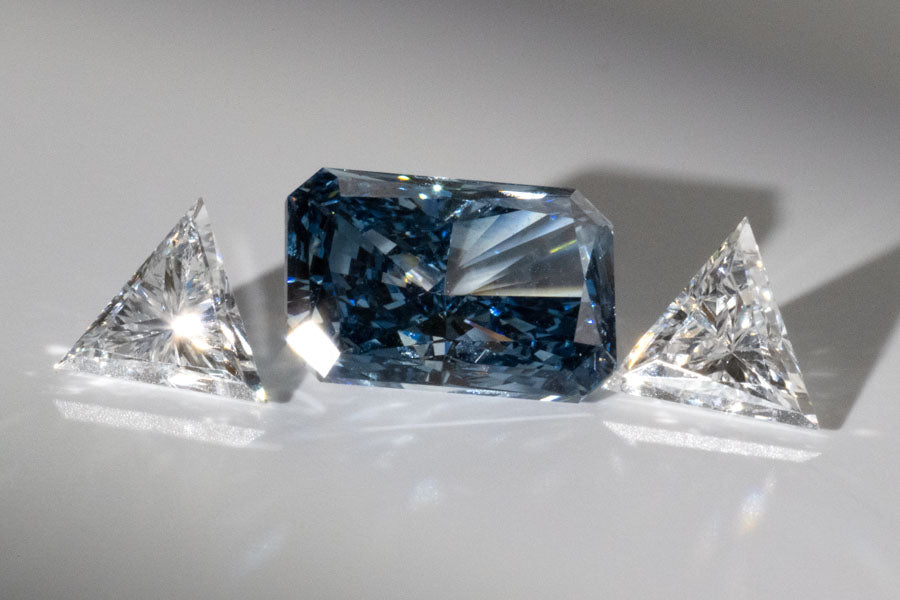 2.51ct Lab Grown Blue Radiant VS1