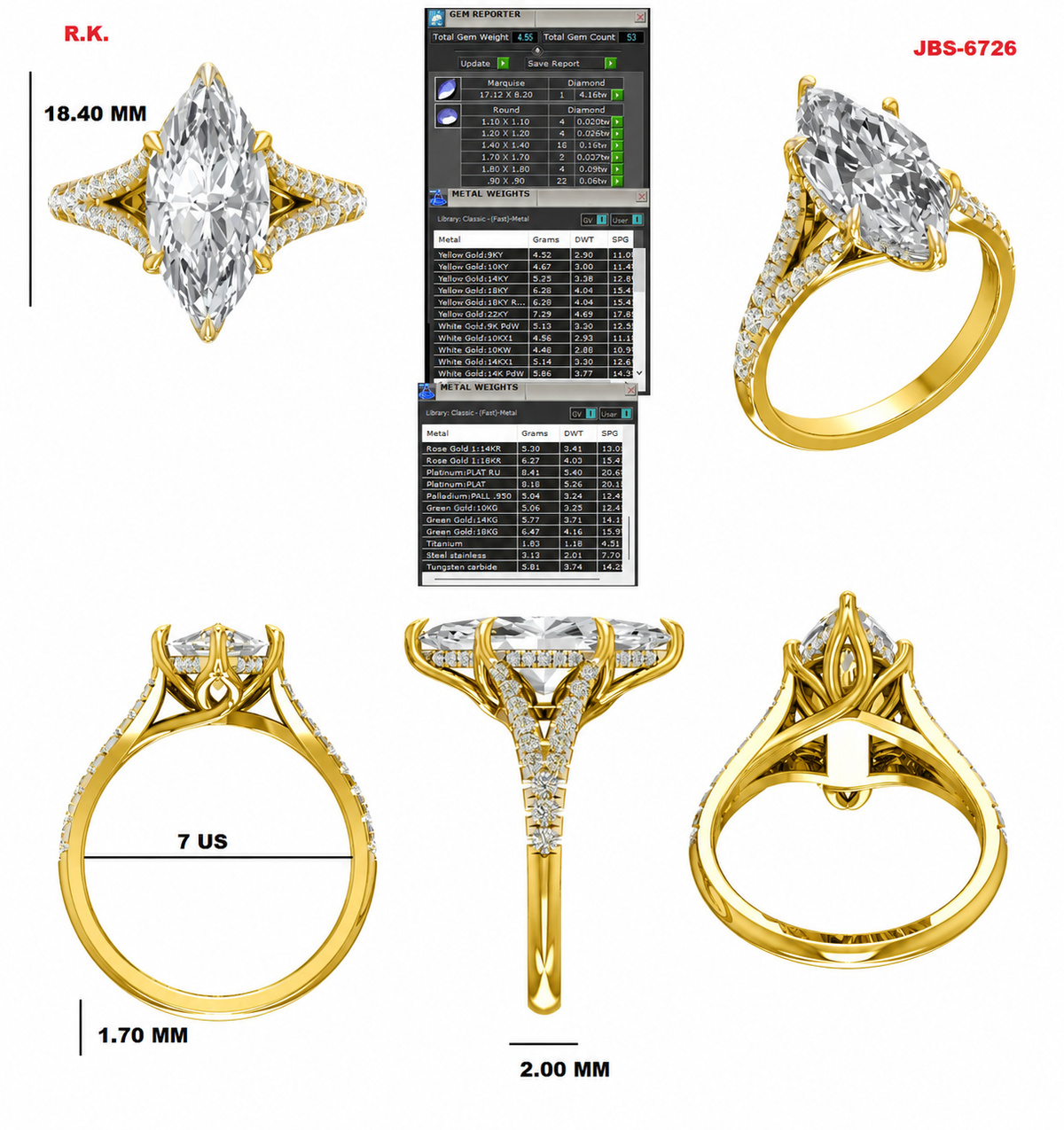 Custom Ring Order -Tyler T. Marquise Pmt #2