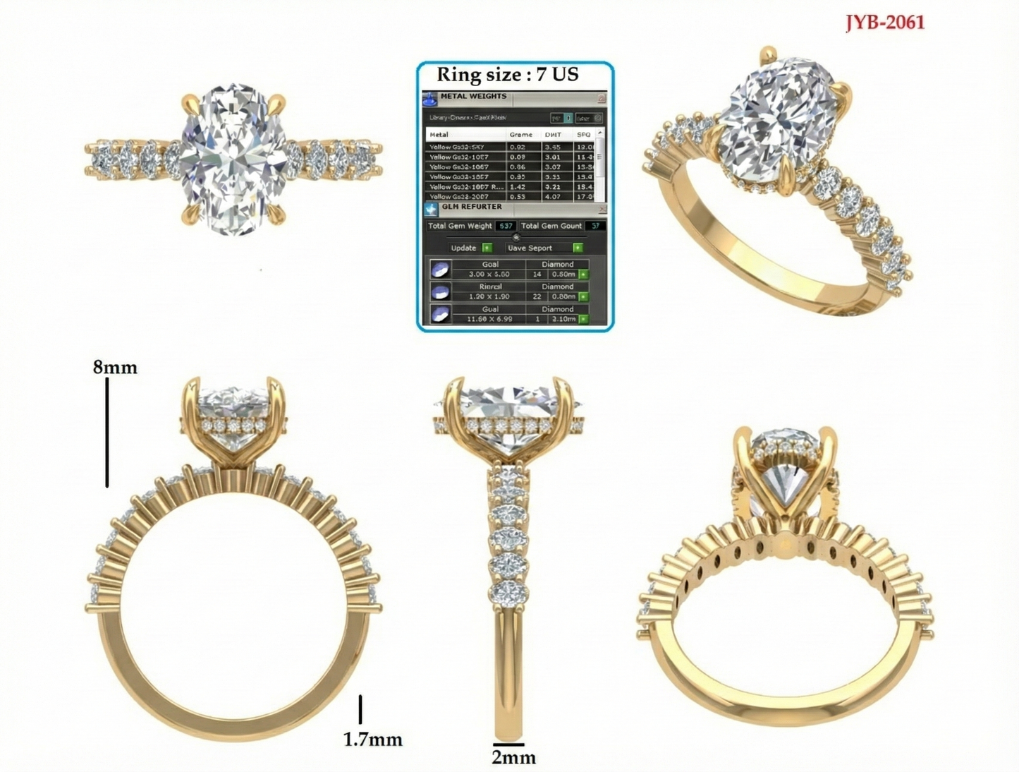 Custom Ring Order - Stephanie Oval