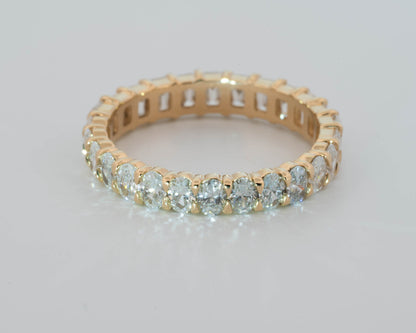 Half Emerald Half Oval Cut 3ctw Lab Grown Diamond Eternity Band