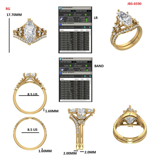 Custom Ring Order - Emily/William band