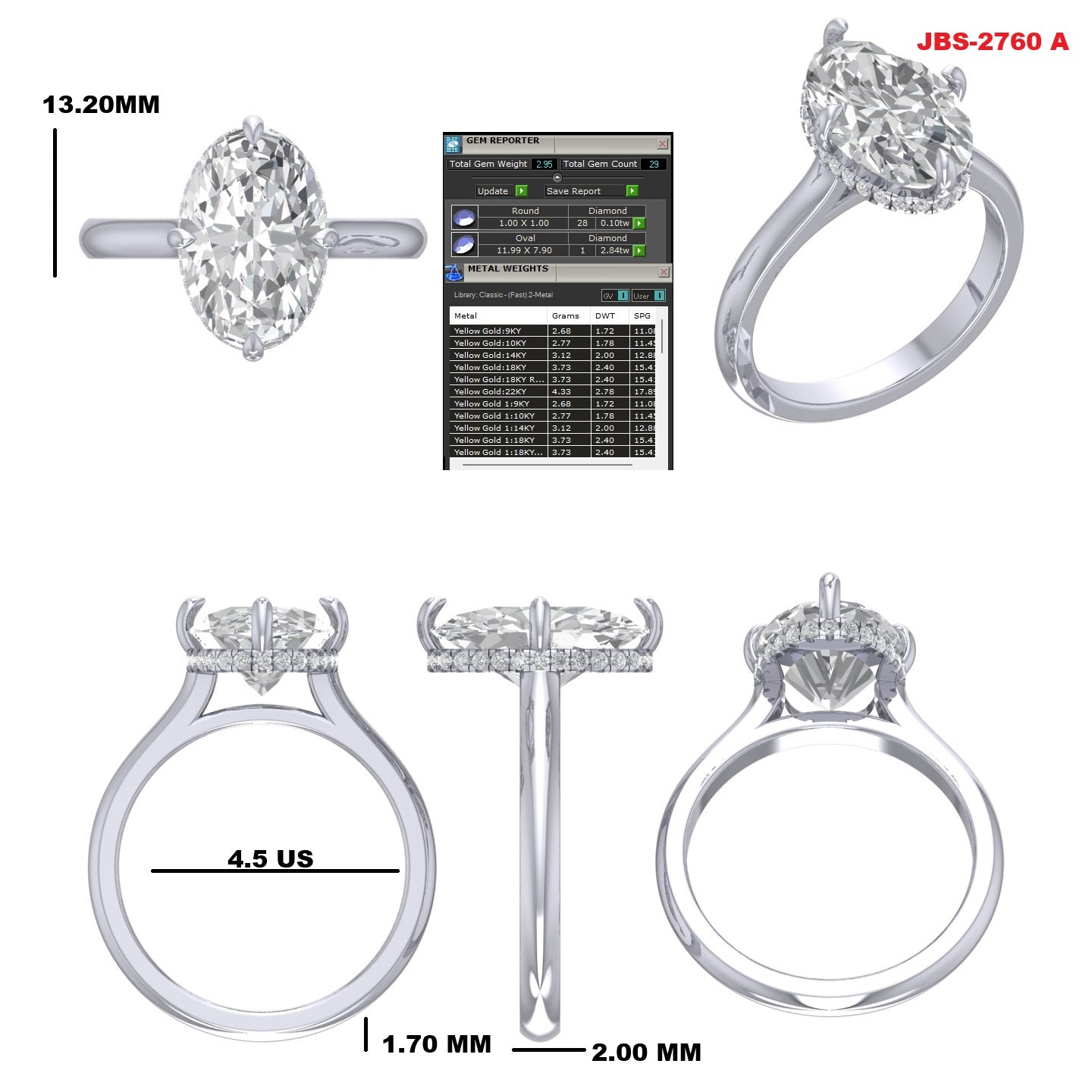 Custom Ring Order - Breanna oval