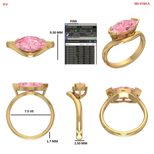 Custom Ring Order  Shala pink marquise
