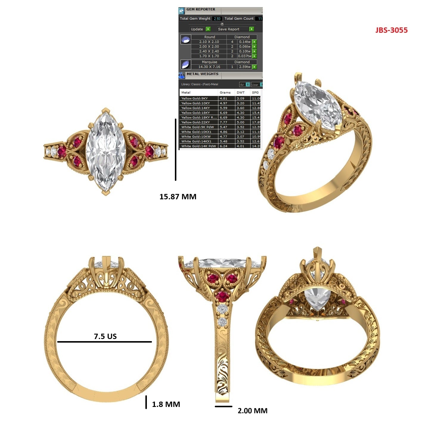 Custom Ring Order - Olivia Ruby ring