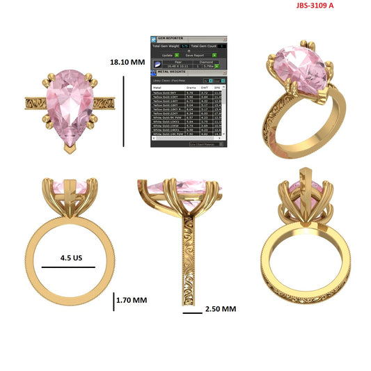 Custom Ring Order - Matt Pink pear