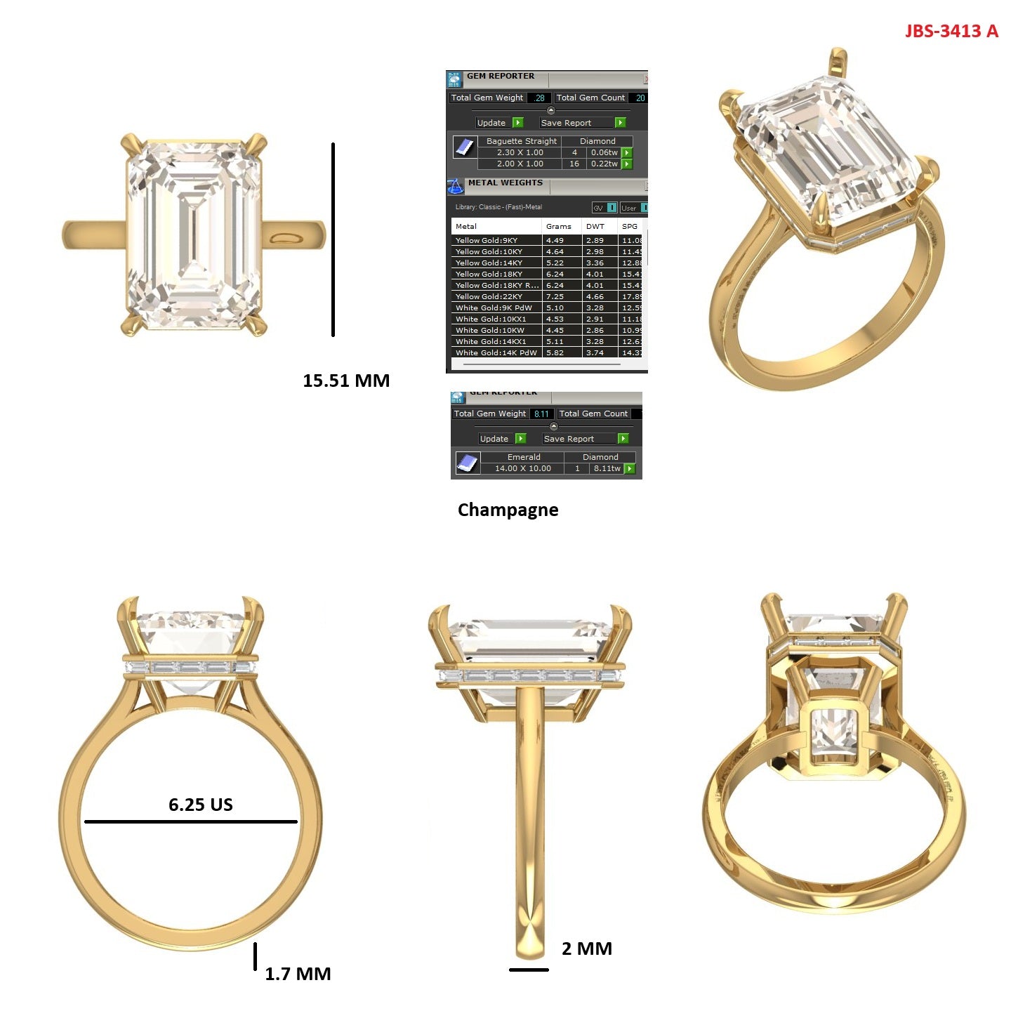 Custom Ring Order - Ana champagne Moissanite