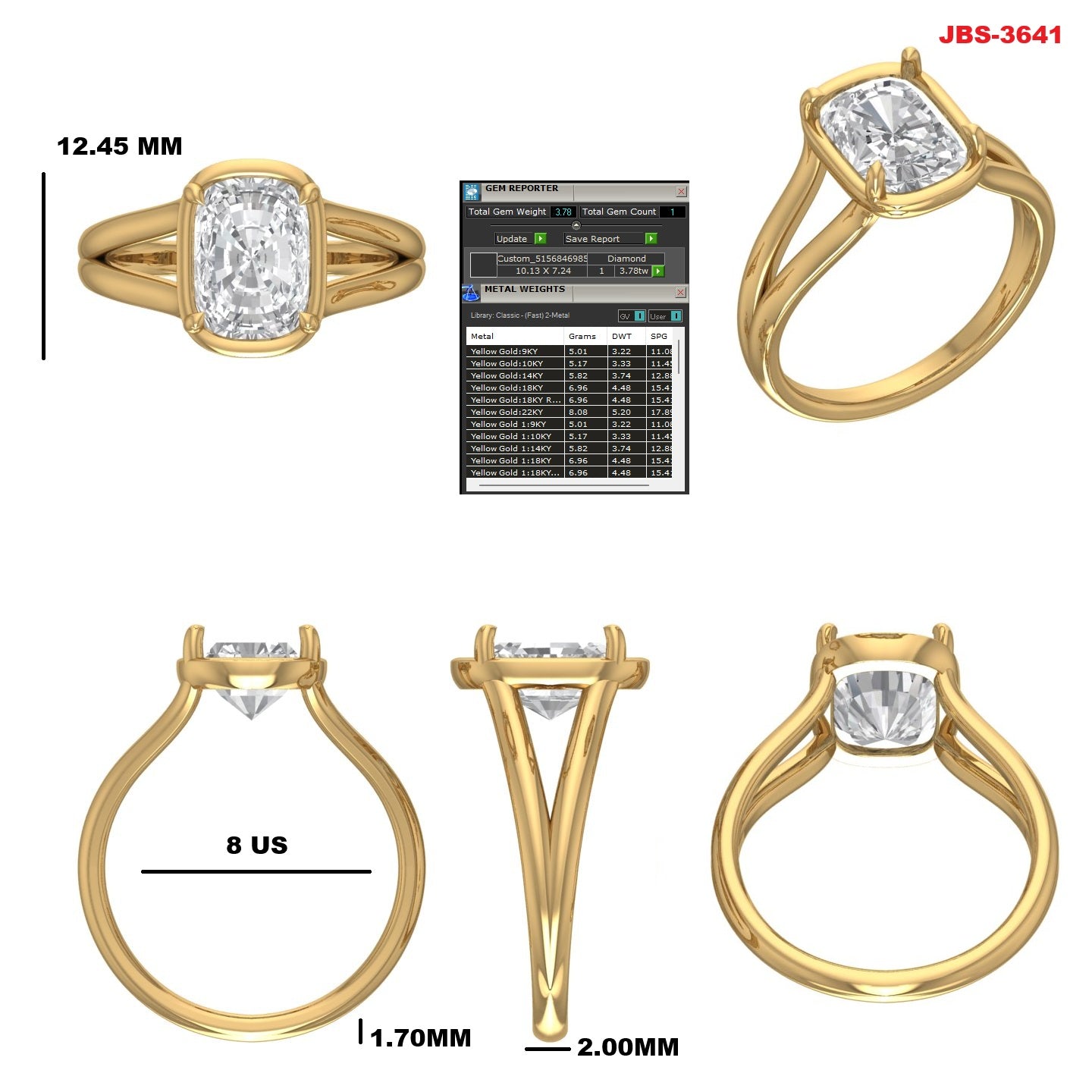 Custom Ring Order -Jasmine split shank
