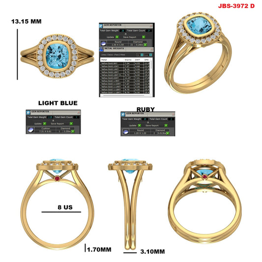Custom Ring Order - Jasmine Blue diamond pmt #3