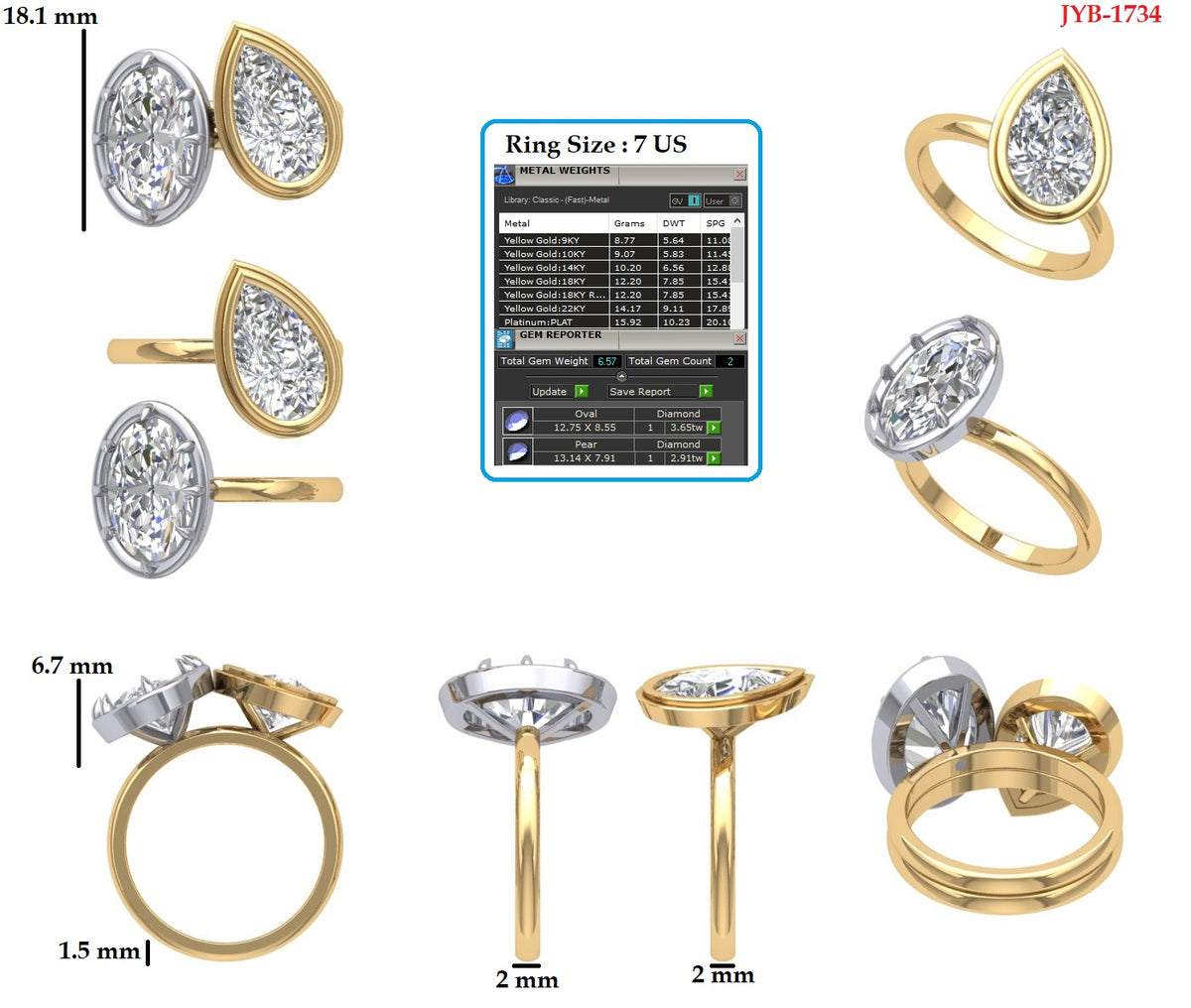 Custom Ring Order Examples Custom Ring Order -Pear and oval – T.L. Paul Jewelry Design