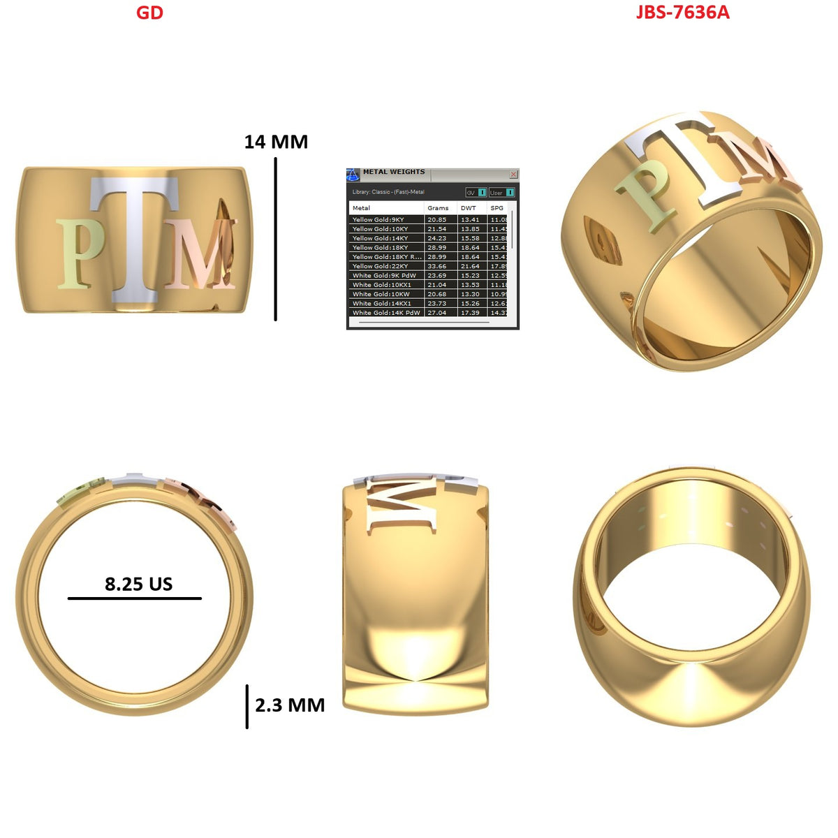 Custom Ring Order Morine two bands