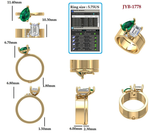 Custom Ring Order -Tara Green/emerald
