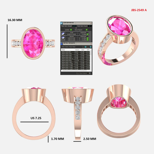Custom Ring Order - Sandra pink sapphire