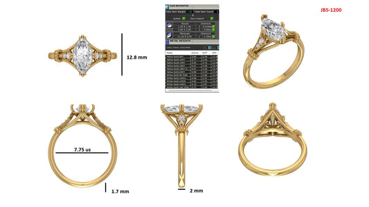 Custom Ring Order  Katie Marquise