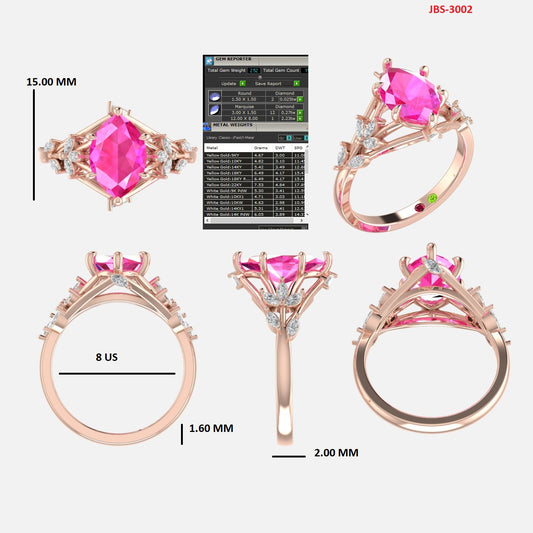 Custom Ring Order - Brandi pink sapphire