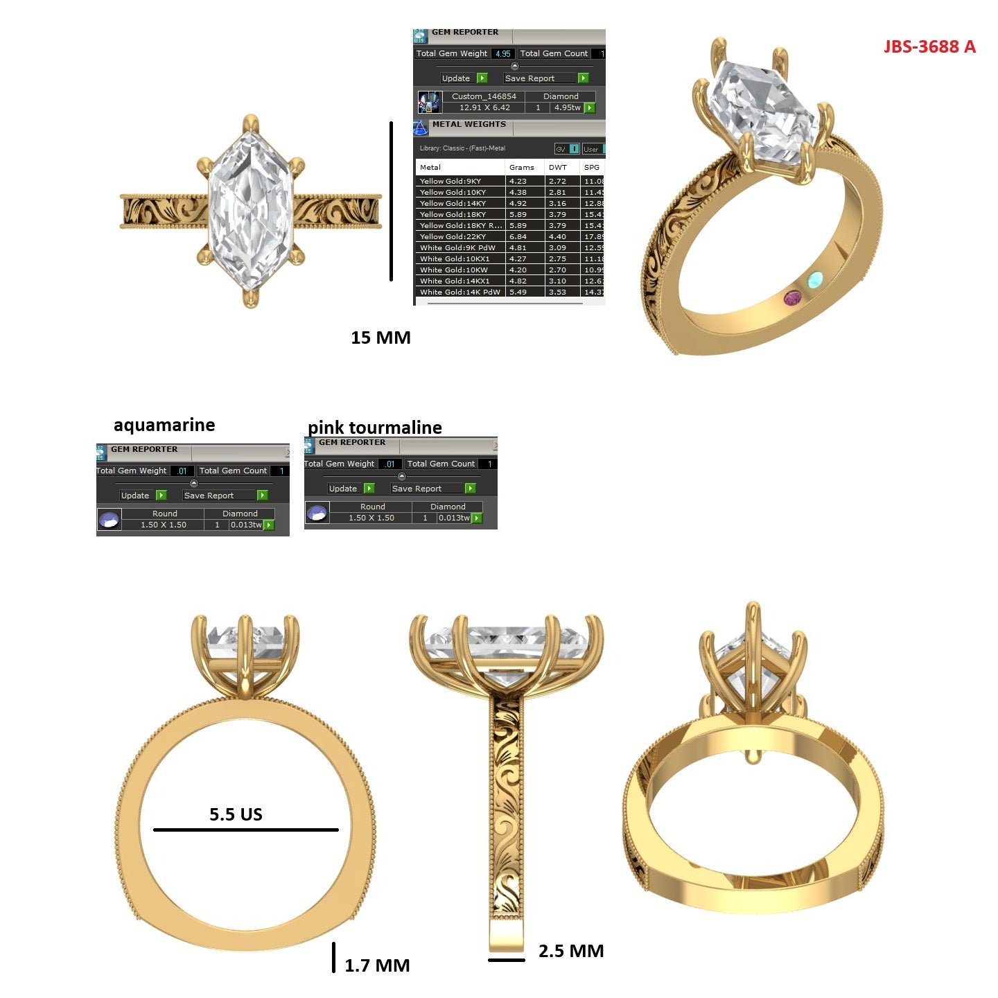 Custom Ring Order - Hannah Men’s and Womens band