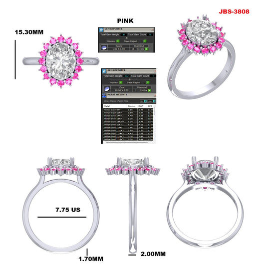 Custom Ring Order - Jenn oval and pink