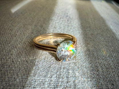 The Abigail - 3.5ct Lab Grown Diamond Double Band Solitaire Ring