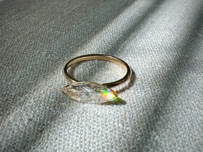 The Jolie - Marquise Lab Grown Diamond set East-West in a clean half bezel