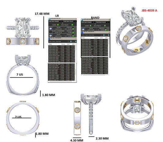 Custom Ring Order Sandra platinum and gold band