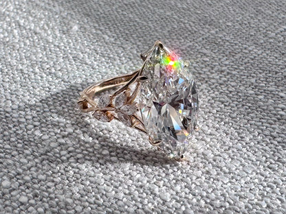 The Jackie - Marquise Lab Grown Diamond in 14k Yellow Gold Vine Engagement Ring