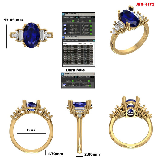 Custom Ring Order - Ana blue oval