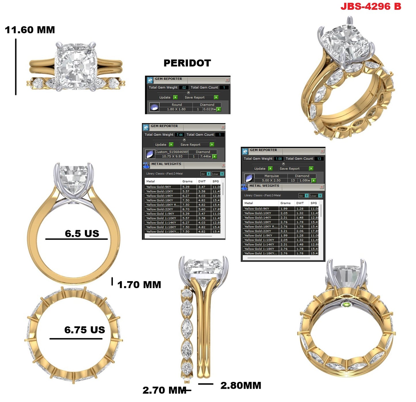 Custom Ring Order - Colette ring and two band