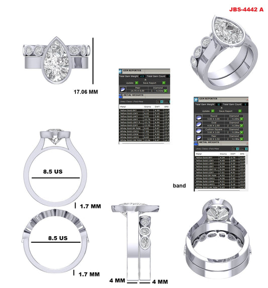 Custom Ring Order  Michele mixed shape band