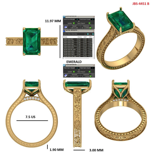 Custom Ring Order - Green emerald