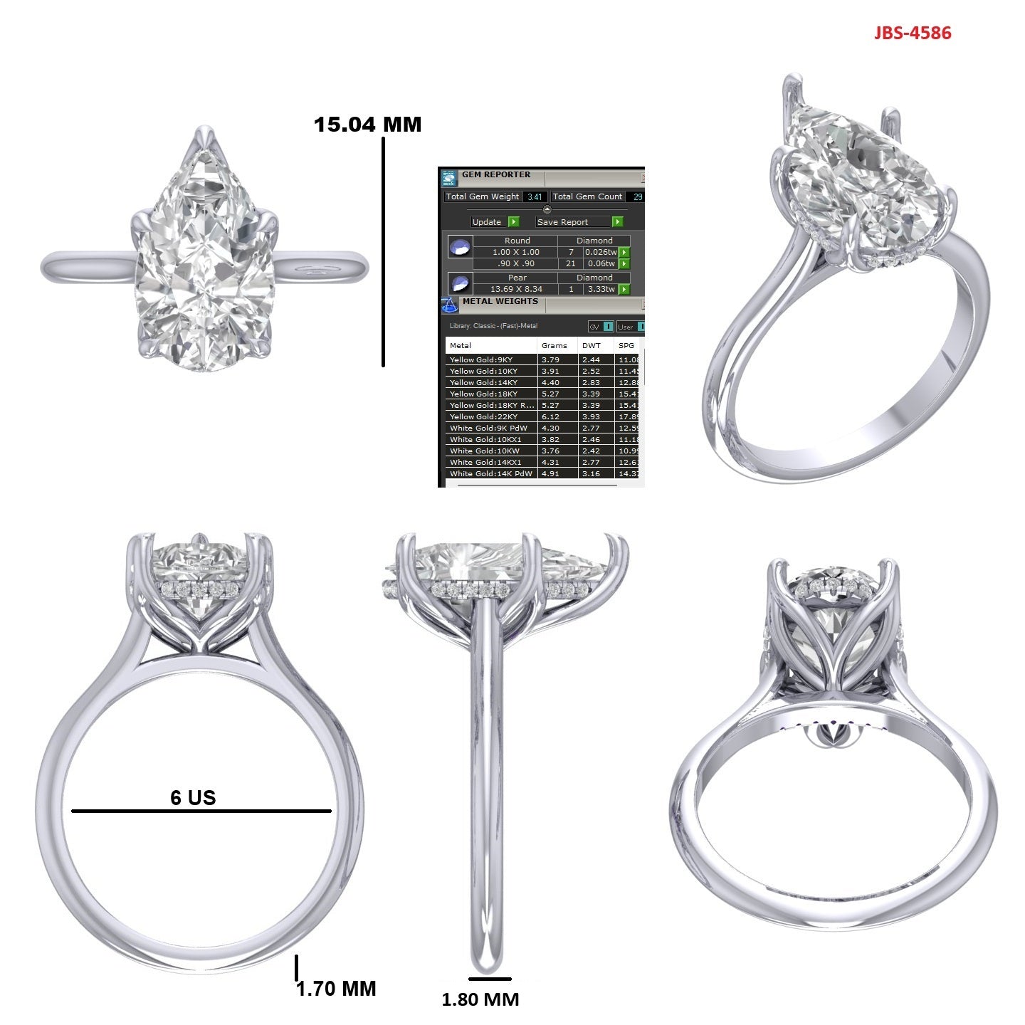 Custom Ring Order -Victor Pear