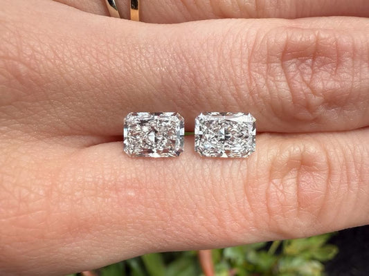 Pair of Radiant 4.03 ctw E, VS1, Lab Grown Diamonds