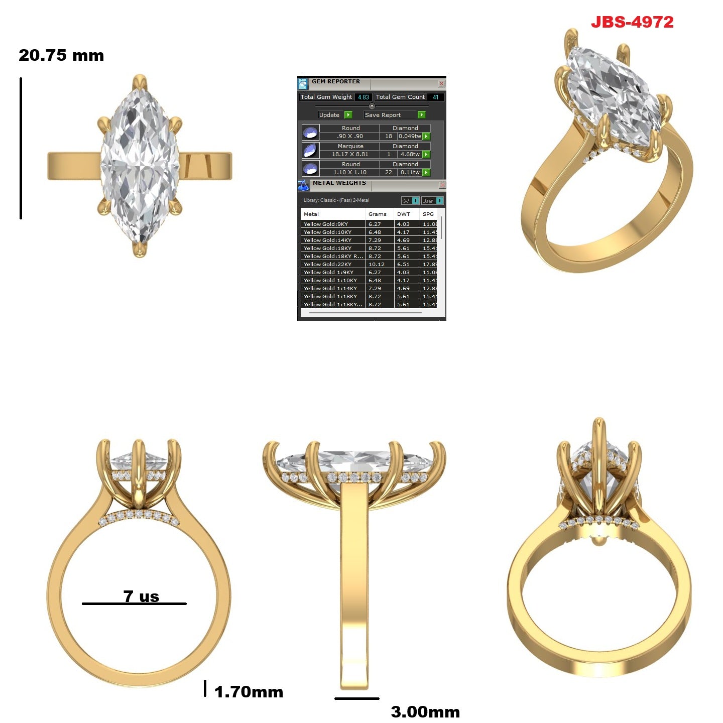 Custom Ring Order - Doreen marquise