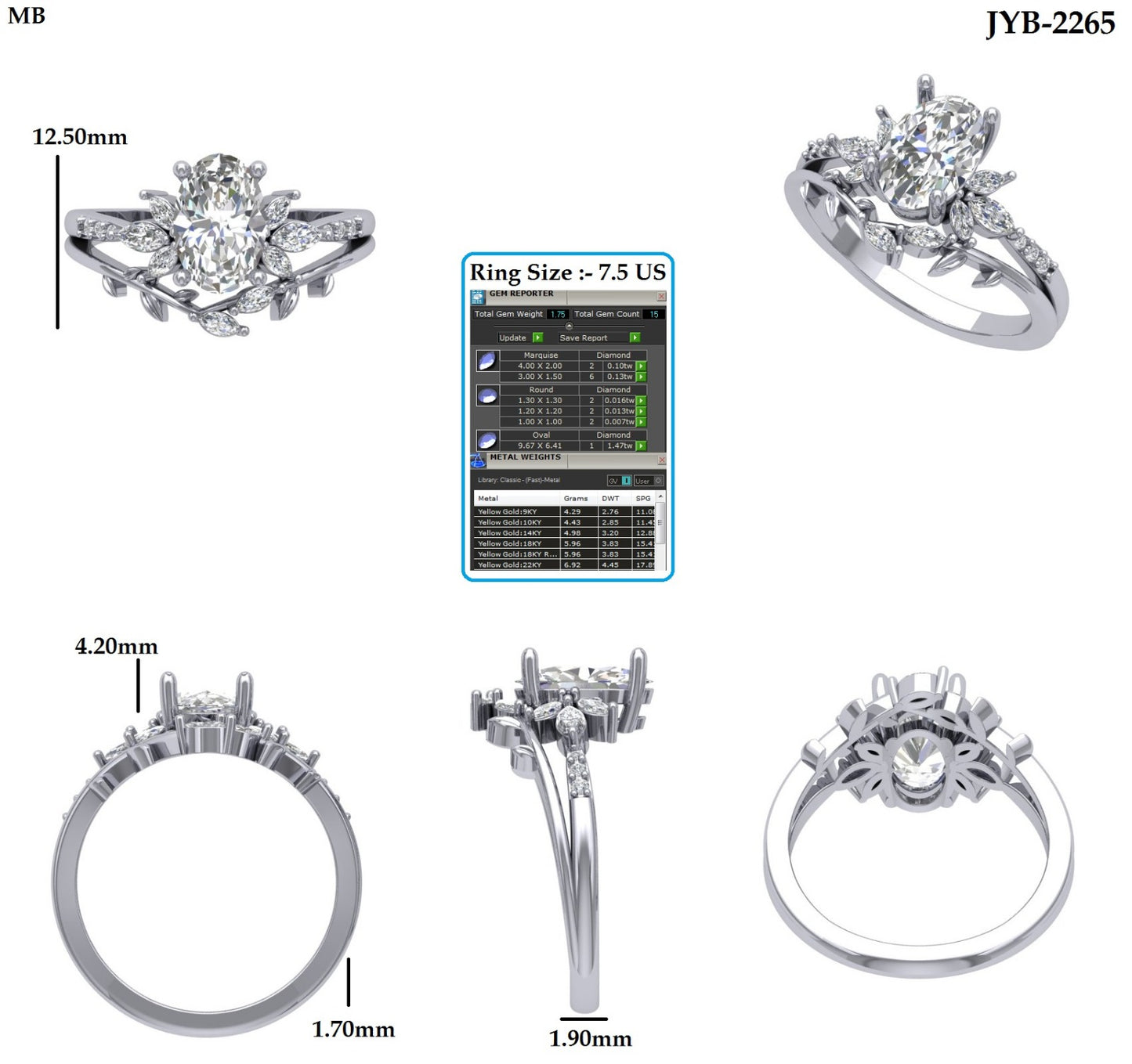 Custom Ring Order - Chris oval
