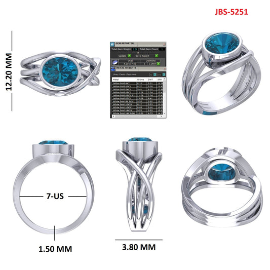 Custom Ring Order Sabrina blue topaz