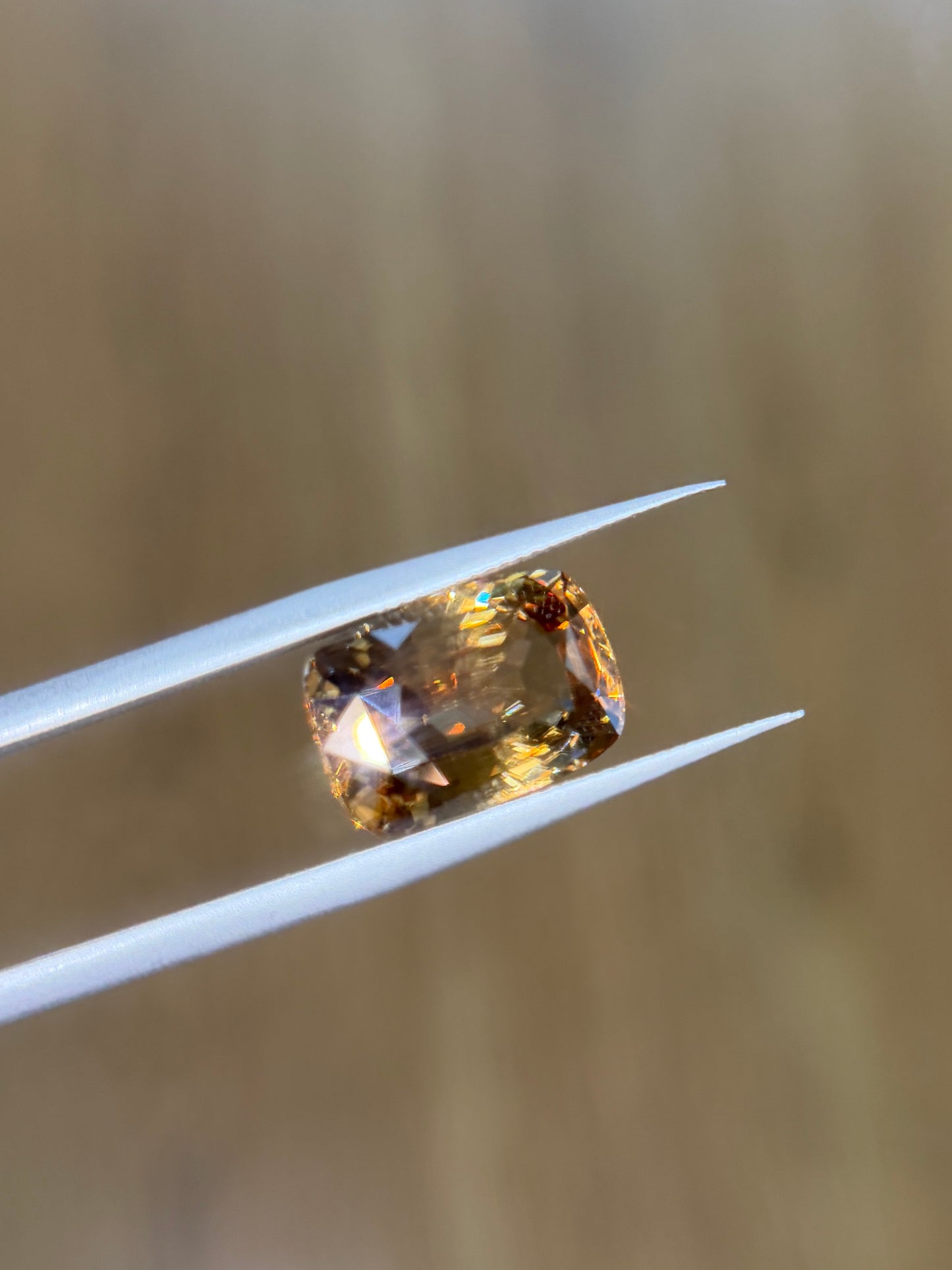 10.40ct Cushion Cut Natural Brown Zircon