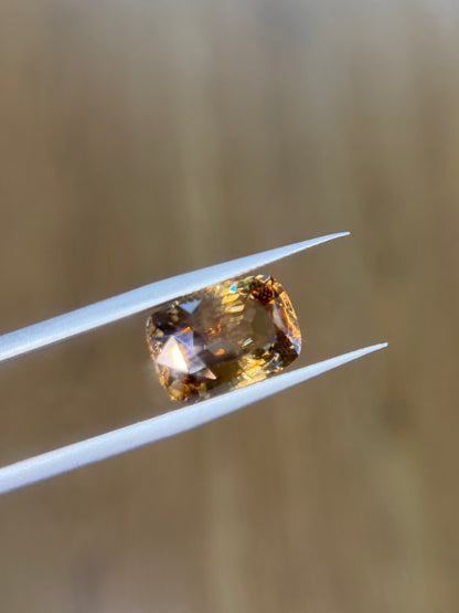 10.40ct Cushion Cut Natural Brown Zircon