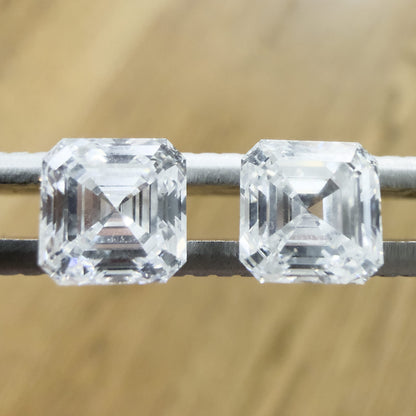 Pair of 1.55ct & 1.56ct Asscher Cut Lab-Grown Diamonds (Color: E Clarity: Internally Flawless)
