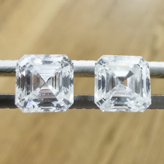 Pair of 1.55ct & 1.56ct Asscher Cut Lab-Grown Diamonds (Color: E Clarity: Internally Flawless)