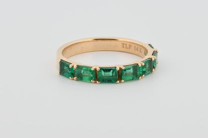 Three-Quarter 2ctw Lab Grown Emerald Wedding Band