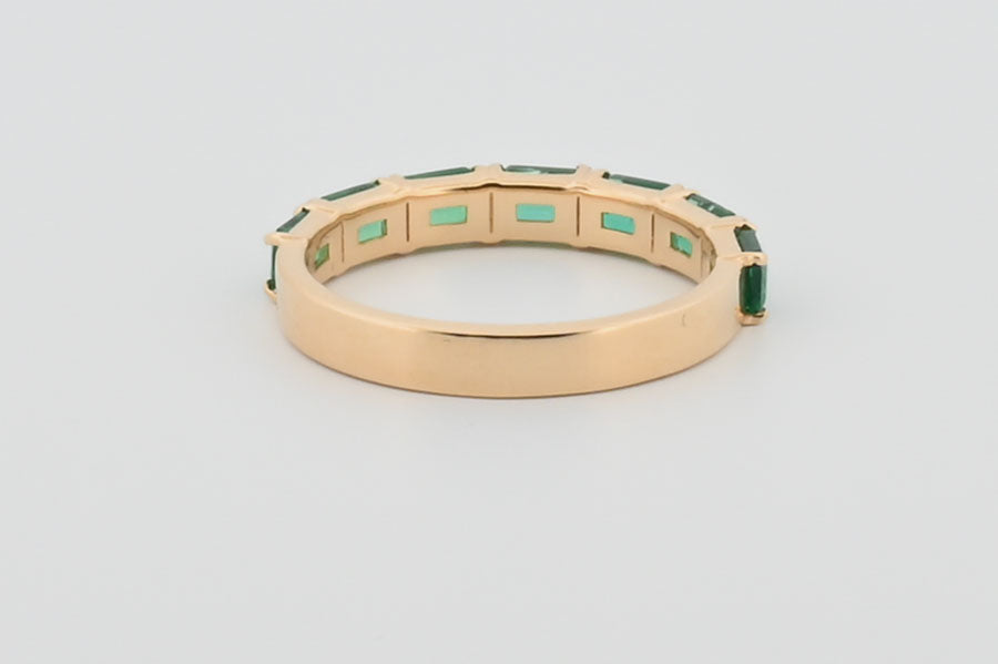 Three-Quarter 2ctw Lab Grown Emerald Wedding Band