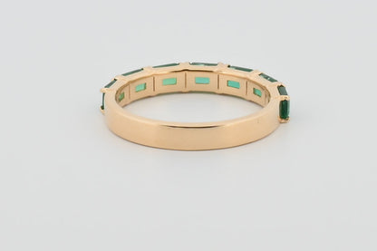 Three-Quarter 2ctw Lab Grown Emerald Wedding Band
