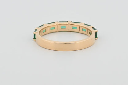 Three-Quarter 2ctw Lab Grown Emerald Wedding Band