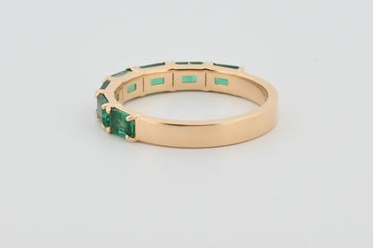 Three-Quarter 2ctw Lab Grown Emerald Wedding Band