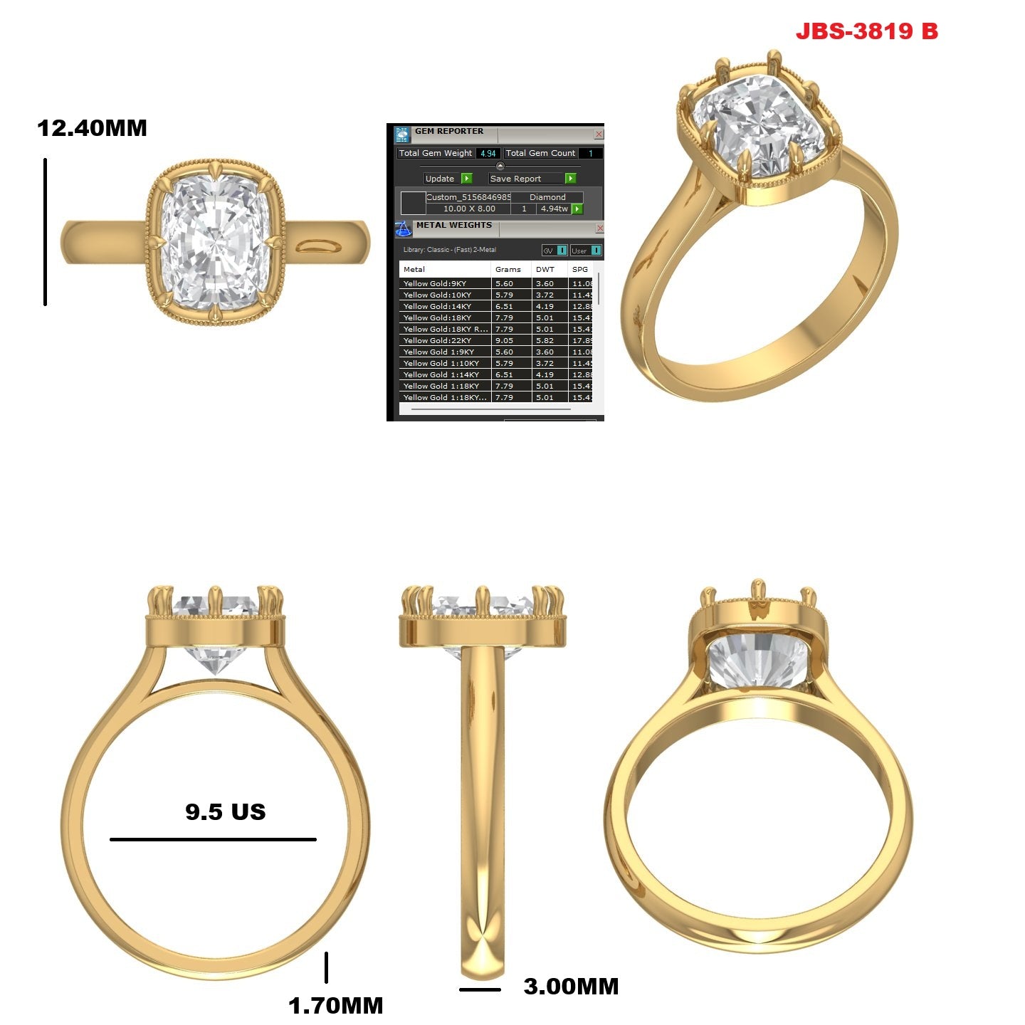 Custom Ring Order Becky Old mine Moissanite