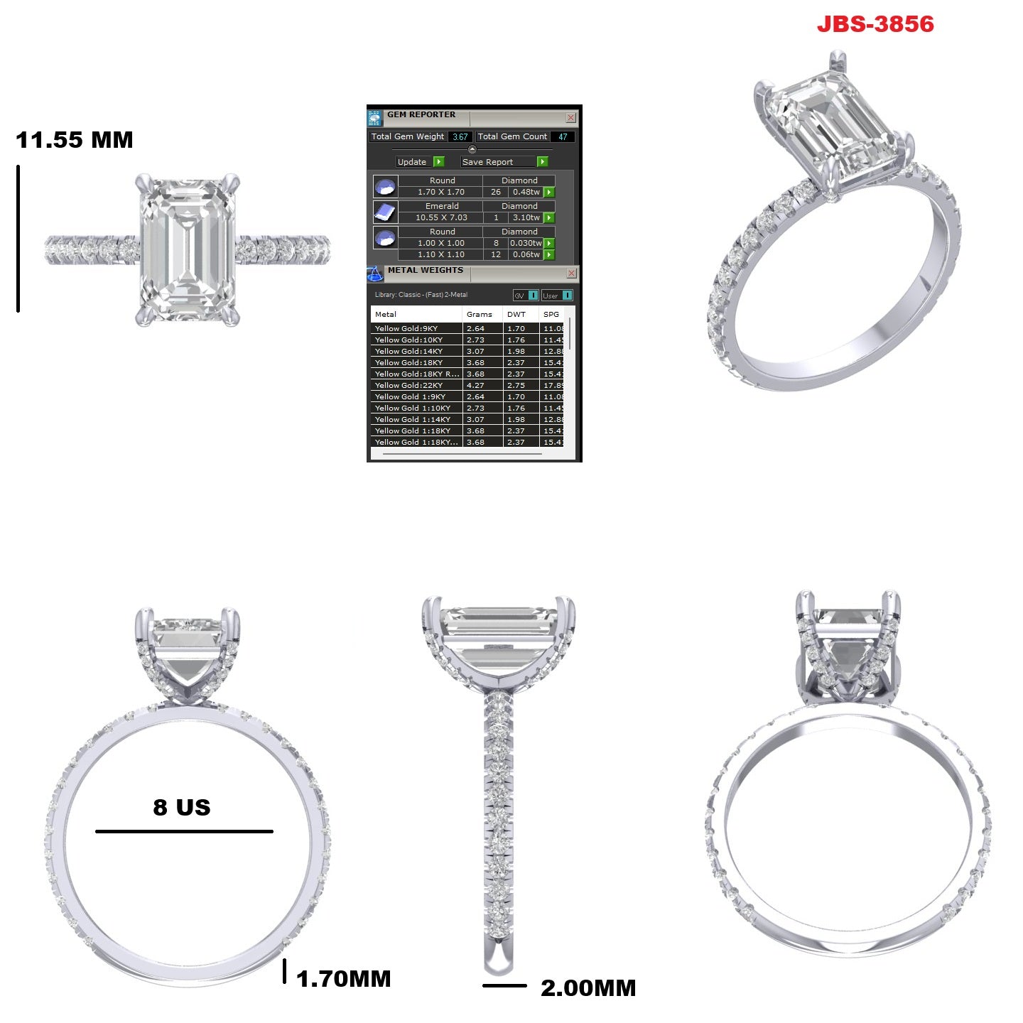 Custom Ring Order - Cole Emerald