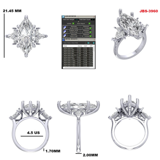 Custom Ring Order - James G 3 stone