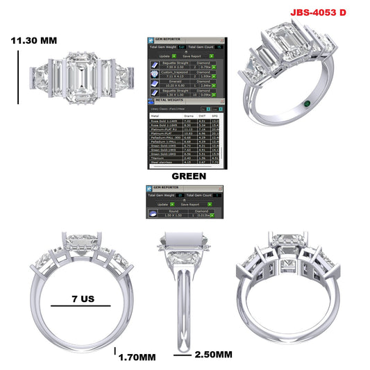 Custom Ring Order - Melissa Emerald Art deco