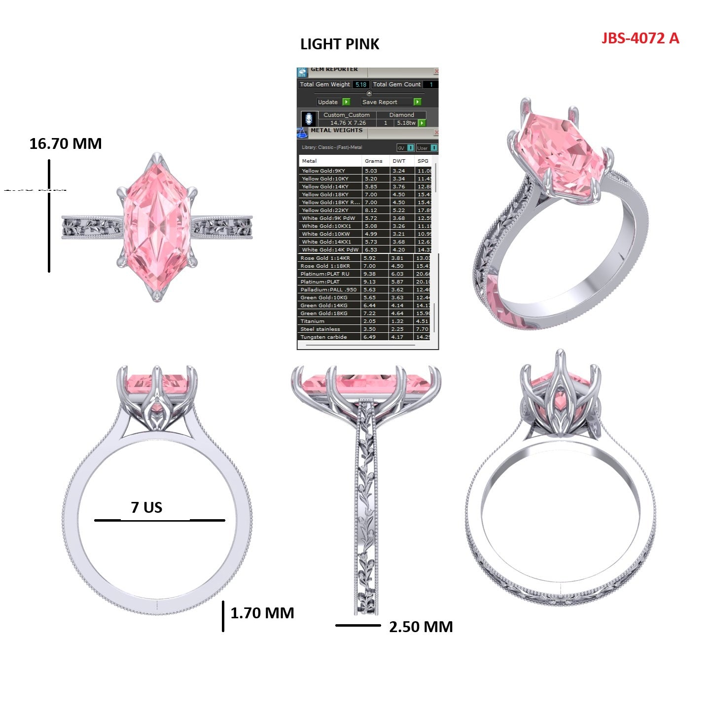 Custom Ring Order -Wyatt Pink DM
